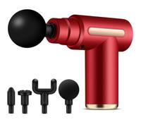 Portable Deep Tissue Massage Gun - Handheld Muscle Relief with 5 Intensity Speeds - Full Body Percussion Therapy for Shoulder, Back, Legs & More - Compact, Powerful & Rechargeable Muscle (RED)
