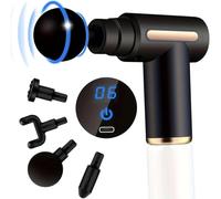 Portable Deep Tissue Massage Gun - Handheld Muscle Relief with 5 Intensity Speeds - Full Body Percussion Therapy for Shoulder, Back, Legs & More - Compact, Powerful & Rechargeable Muscle (Black-1)