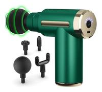 Portable Deep Tissue Massage Gun - Handheld Muscle Relief with 5 Intensity Speeds - Full Body Percussion Therapy for Shoulder, Back, Legs & More - Compact, Powerful & Rechargeable Muscle (Green-1)