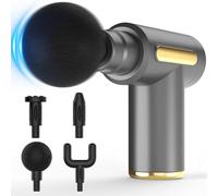 Portable Deep Tissue Massage Gun - Handheld Muscle Relief with 5 Intensity Speeds - Full Body Percussion Therapy for Shoulder, Back, Legs & More - Compact, Powerful & Rechargeable Muscle (Grey-1)