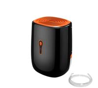 Portable Dehumidifier with Drain Pipe, Black and Orange, Auto Shut-Off, 3-in-1 Purification System for and Rainy Season, Continuous Drainage