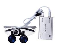 Portable Dental Binocular Loupes 3.5x420mm with Dental Headlight LED Lamp New CA