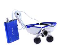 Portable Dental Binocular Loupes Optical Glass 3.5X-R With Head LED Light Lamp