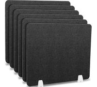Portable Desk Dividers6 Acoustic Felt Panels 20x24 inches for Office & Studio Noise Reduction Visual Distraction Shielding Soundproof (Black)