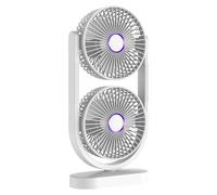 Portable Desk Fan - 17.5x8.2x36cm Mini Fans, PP Rechargeable Fans, Double Head Personal Fan with 3 Speed Adjustable Quiet Cooling Function | Electric Desk for Office Bedroom Travel Camping