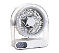 Portable Desk Fan, 90° Variable Tilt Quiet o-peration | Digital Screen, 5 Speeds, Compact Design | Table Wall Mount Cooling for Home Office Kitchen Nightstand, USB Powered