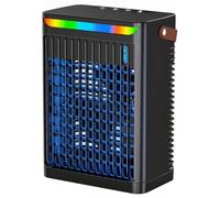 Portable Desk Fan, Battery Powered Mini Air Cooler with Night Light, Black