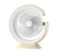 Portable Desk Fan with Light, Rechargeable Mini Wireless Air Circulator, Level 3 Wind Speed, Wide Angle Remote Air Supply for Indoor and Outdoor Use