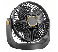 Portable Desk Fan with Night Light, 4000mAh USB Rechargeable Battery, 5 Speeds & 360° Rotation - Ultra-Quiet Mini Fan for Bedroom, Office, Camping & Kitchen