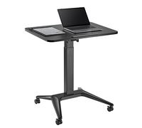 Portable Desk Sit & Stand Work Station Wheels Height Adjustment Pneumatic Black