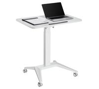 Portable Desk Sit & Stand Work Station Wheels Height Adjustment Pneumatic White