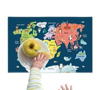 Portable Desk Writing Mat, Lightweight Space Dinosaur Pad, World Map Desk Organizer with Waterproof Feature, Sturdy Student Accessory, Desktop Tool with Easy Handling, Table Decor for Home School