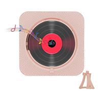 Portable Desktop CD Player, with Removable Dust Cover, Supports Playback From TF Cards + USB Flash Drives, Audio Built-in HiFi Speaker, for Music, Broadcast,Pink