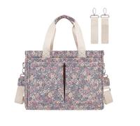 Portable Diaper Organizer, Classic Floral Pattern, Lightweight Tote Bag, Soft Cotton Felt Material, Ideal for Wipes Toys Accessories, Travel Diaper Bag, Home Nursery Storage