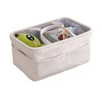 Portable Diaper Storage Basket, Large Corduroy Storage Bag Diaper Nappy and Holder with Handle for Boys Girls Home Bedside Bathroom Sofa Trunk 'Aut