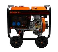 Portable Diesel Generator Open Frame 2kVA 230V 6HP 3.8kW 5 In 1 Digital Display Single Phase Manual Start Emergency Power AC DC Output Powder Coated Steel 12.5L Fuel Capacity Wheels Tool Kit & Funnel
