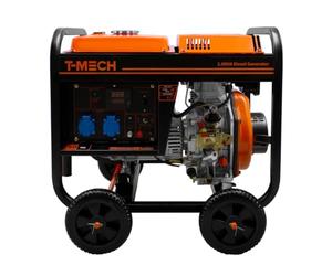 Portable Diesel Generator Open Frame 2kVA 230V 6HP 3.8kW 5 in 1 Digital Display Single Phase Manual Start Emergency Power AC DC Output Powder Coated Steel 12.5L Fuel Capacity Wheels Tool Kit & Funnel
