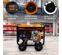 Portable Diesel Generator Open Frame 2kVA 230V Digital Display Single Phase 6HP