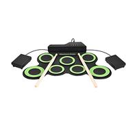 Portable Digital Electronic Roll Up Drum Kit 7 Silicon Pads with Drumsticks Foot Pedals USB Powered Comes 3 5mm Audio Cable for Beginners Practice
