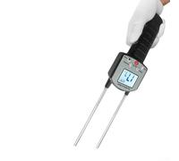 Portable Digital Hay Moisture Meter, Backlit Grain Humidity Detector with 0-80% Range, Auto Temperature Compensation, Reading for Storage, Black