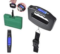 Portable Digital Luggage Scale, Weighing Scales for Suitcase, Suitcase Hanging Weighing Electronic Travel Scale with Hook - 110 Pound/ 50 Kilogram (Black - Digital Luggage Scale)