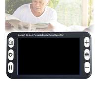 Portable Digital Magnifier, 5.0 Inch Electronic Reading Aid, 800x480 W/Foldable Stand, Lens Autofocus, 2-48X Zoom, for Reading, Studying, Examining Small Objects,Black