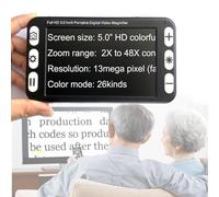 Portable Digital Magnifier Electronic Reading Aid 5.0 inch for Low Vision Color Blindness 2X-48X Times Zoom 26 Color Modes 4Levels for Brightness