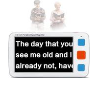 Portable Digital Magnifier, Handheld Electronic Reading Aid with 4X-32X Zoom, HD Screen Lock, Ideal for Reading, Writing, Viewing Menus and Bills, for Low Vision, Seniors
