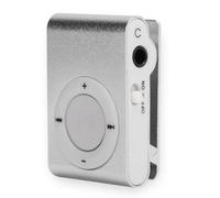 Portable Digital Music Media Player, Mini MP3 BackClip Player with Earphone and USB Cable, MP3 Music Player Set for Outside Sports, 250mAh, 5 Hours Play Time(Silver)
