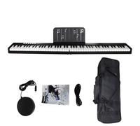 Portable digital piano keyboard, 88 keys, with dual speakers, sustain pedal, folding design, rechargeable, suitable for beginners,