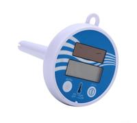Portable Digital Pool Thermometer with LCD Display, Solar Powered & Battery Backup, for Swimming Pools Spas Fish Ponds (Blue, 14 x 9 cm)