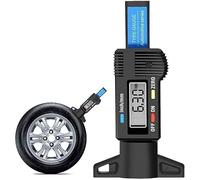 Portable Digital Tyre Tread Depth Gauge - 0-25.4mm Range, Easy-Read Display for Cars, Trucks(Black)