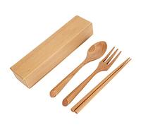 Portable Dinnerware Set Reusable Tableware Wooden Spoon Chopsticks Fork for Travelling Camping