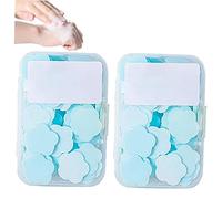 Portable Disposable Paper Soap Confetti Cleaning Washing Hand Bath Toiletry Paper Soap Sheets Petals Soap Flakes with Storage Box for Kitchen Toilet Outdoor Travel