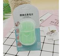Portable Disposable Soap Paper Sheets, Travel Hand Washing Tablets, Mini Boxed Soap Flakes, 50 Sheets (green tea)