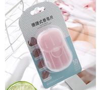 Portable Disposable Soap Paper Sheets, Travel Hand Washing Tablets, Mini Boxed Soap Flakes, 50 Sheets (rose)