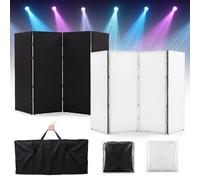 Portable DJ Facade Booth with Black and White Cloth Panels