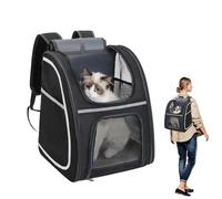 Portable Dog and Cat Backpack Carrier - Soft-Sided Foldable Pet Travel Daypack with Storage Compartments | Lightweight Multipurpose Backpack for Puppies, Small Dogs, and Cats on Trips, Hiking, or Shop