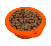 Portable Dog Bowl, 300 ml Foldable Drinking Bowl with Carabiner, Silicone Feeding Bowl for Pets, for Camping, Walks, Daily Travel, as well as for Pets such as Dogs and Cats