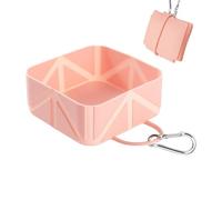 Portable Dog Bowl -4.13x4.13x1.77 Inches Foldable Pet Food Container for on the Go Feeding, 500ml Dog Waterer Feeder with Durable Bpa Free Material, for Puppy Kitten Car Rv Traveling Walking Hiking