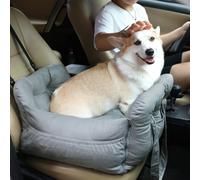 Portable Dog Car Seat Pet Travel Bed Car Booster Seat Grey
