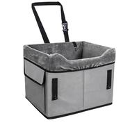 Portable Dog Car Seat - Plush Pet Booster Bed, Washable Travel Pet Cushion With Side Pockets | Comfortable Road Trip Vehicle Seat For Small Dogs Under 25 Lbs Back Front Centre Automotive Safety