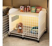 Portable Dog Crate with Wheels and Top Shelving, Easy to Install and Move, Ideal for Small to Medium Dogs, Durable and Secure Pet Enclosure