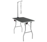 Portable Dog Grooming Table with Castors Foldable Adjustable Noose Arm vidaXL