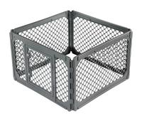 Portable Dog Playpen - 4 Panel BPA-Free Enclosure with Lockable Plastic Door for Small/Medium Dogs - Indoor/Outdoor Use, Secure, Durable & Easy Setup Puppy Playpen (Grey)