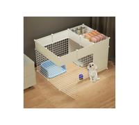 Portable Dog Playpen - Lightweight Puppy Enclosure With Door, Detachable Indoor/Outdoor Pet Exercise Pen For Small Animals - White Iron Mesh Fence,White Iron Mesh Type-111 * 54cm