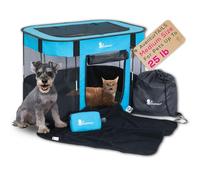 Portable Dog Playpen Medium - Cat Playpen for Indoor Cats Enclosed - Foldable Collapsible Fabric Pen - Travel Puppy Kitten Crate Kennel - Indoor Outdoor popup Tent for Pets Small Dogs Puppies Kittens
