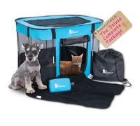 Portable Dog Playpen Medium - Cat Playpen for Indoor Cats Enclosed - Foldable Collapsible Fabric Pen - Travel Puppy Kitten Crate Kennel - Indoor Outdoor popup Tent for Pets Small Dogs Puppies Kittens