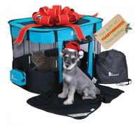 Portable Dog Playpen Medium - Cat Playpen for Indoor Cats Enclosed - Foldable Collapsible Fabric Pen - Travel Puppy Kitten Crate Kennel - Indoor Outdoor popup Tent for Pets Small Dogs Puppies Kittens