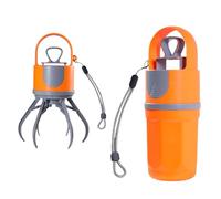 Portable Dog Pooper Scooper, Dog Poop Scooper, Six-pronged Poop Scoop Clamp, No Touch Poops Picker With Claw Design, Pet Waste Cleaner, For Dogs, Cats, Horse, Chicken, Orange/Blue/Gray